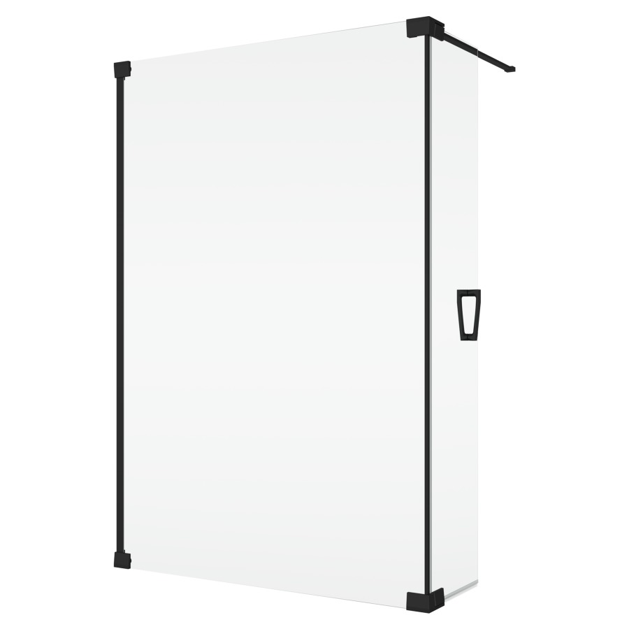 Cloison latérale CADURA Walk-In
avec element battant mobile
44 cm charnières à gauche
120 cm, H 200 cm
avec barre de stabilisation
ouverture de l'élément battant
à 90° vers l'intérieur et l'extérieur