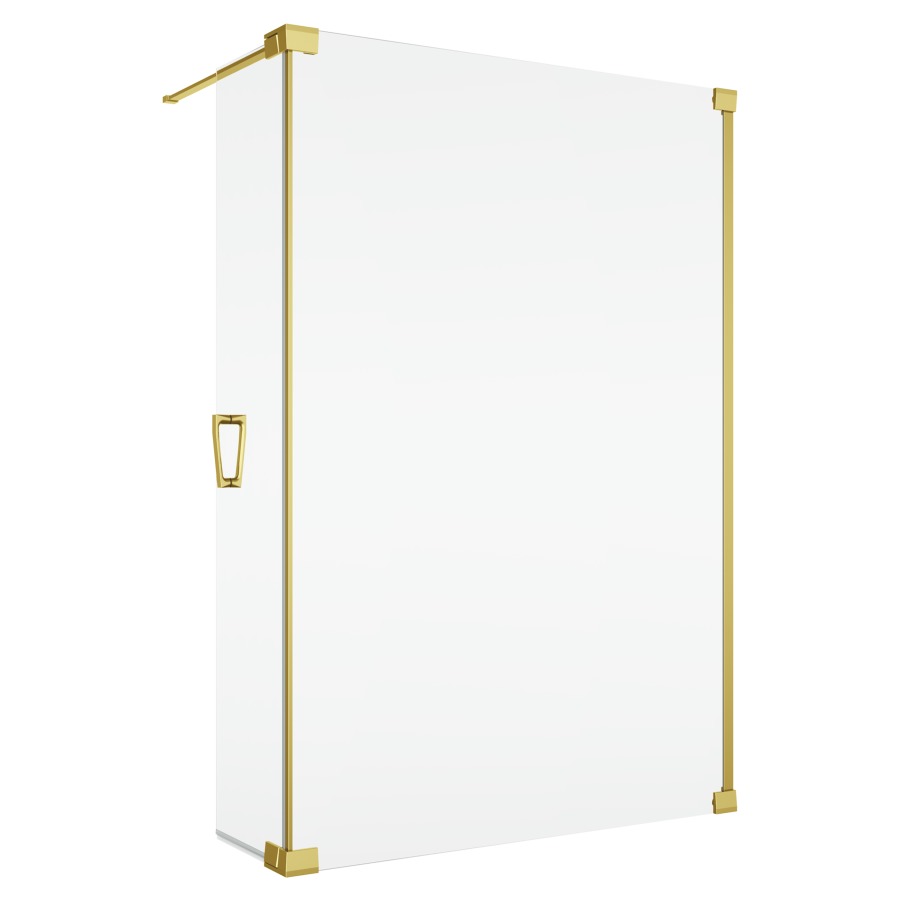 Cloison latérale CADURA Walk-In
avec element battant mobile
44 cm charnières à droite
120 cm, H 200 cm
avec barre de stabilisation
ouverture de l'élément battant
à 90° vers l'intérieur et l'extérieur