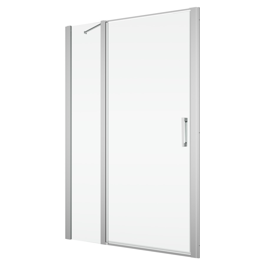 Porte battante DIVERA
140 cm, H 200 cm
largeur d'entrée 63 cm
1 panneau avec partie fixe
pour niche où cloison latérale
ouverture intérieure et extérieure
protection Aquaperle