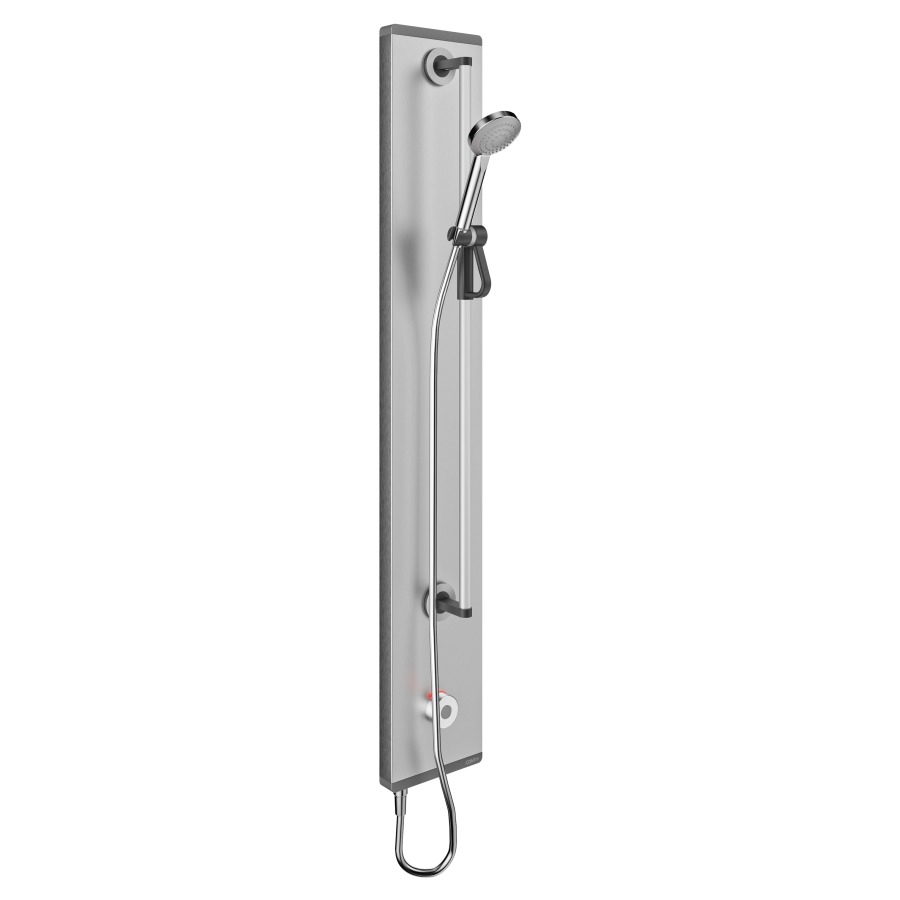 Douchepaneel Conprimus
montage mural, H 140 cm
version pour garniture douchette manuelle
mitigeur thermostatique électronique 
avec rinçage hygiénique
raccordement  d'eau chaude et froide
service APP compatible
débit 9 (L/min)
raccordement au réseau 24/DC, IP68