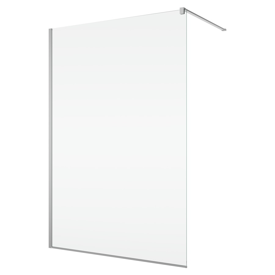 Cloison latérale EASY Walk-In
avec profilé de raccordement au mur
140 cm,  H 200 cm
avec barre de stabilisation 125 cm
montage à gauche ou à droite