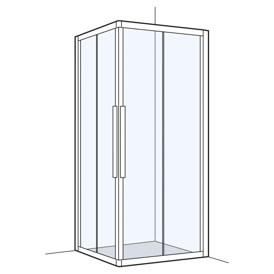 Entrée diagonale O200
88-90 x 88-90 cm, H 200 cm
encadré
porte coulissante en 2&nbsp;parties à gauche et à droite
quantité minimale de commande 5 pièces
achat individuel +20% sur les produits 
et les montages