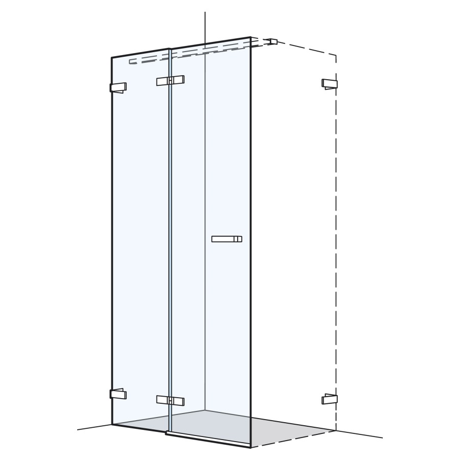 Porte battante O202
100.1-140 cm, H 200 cm
pour cloison latérale
sans cadre, charnières à gauche
avec élément fixe
MESURES EXACTES SELON PRISE DE MESURE
quantité minimale de commande 5 pièces
achat individuel +20% sur les produits 
et les montages