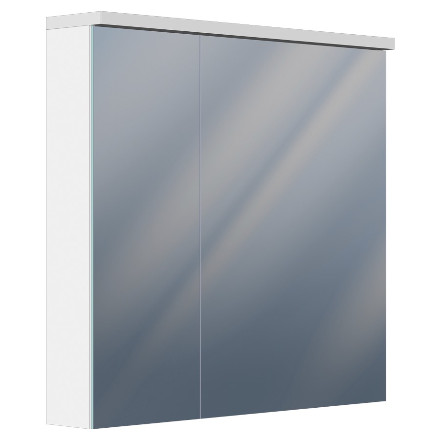 Armoire de toilette ESSENZA
75 x 72 x 12/15 cm
Profilé en aluminium
2&nbsp;portes à double miroir (25/50)
éclairage LED direct et indirect, 28/3 Watt
2 rayons en verre réglables
1&nbsp;prise double et 1 support cosmétique
en bas changeable, Classe d’énergie E, IP24
