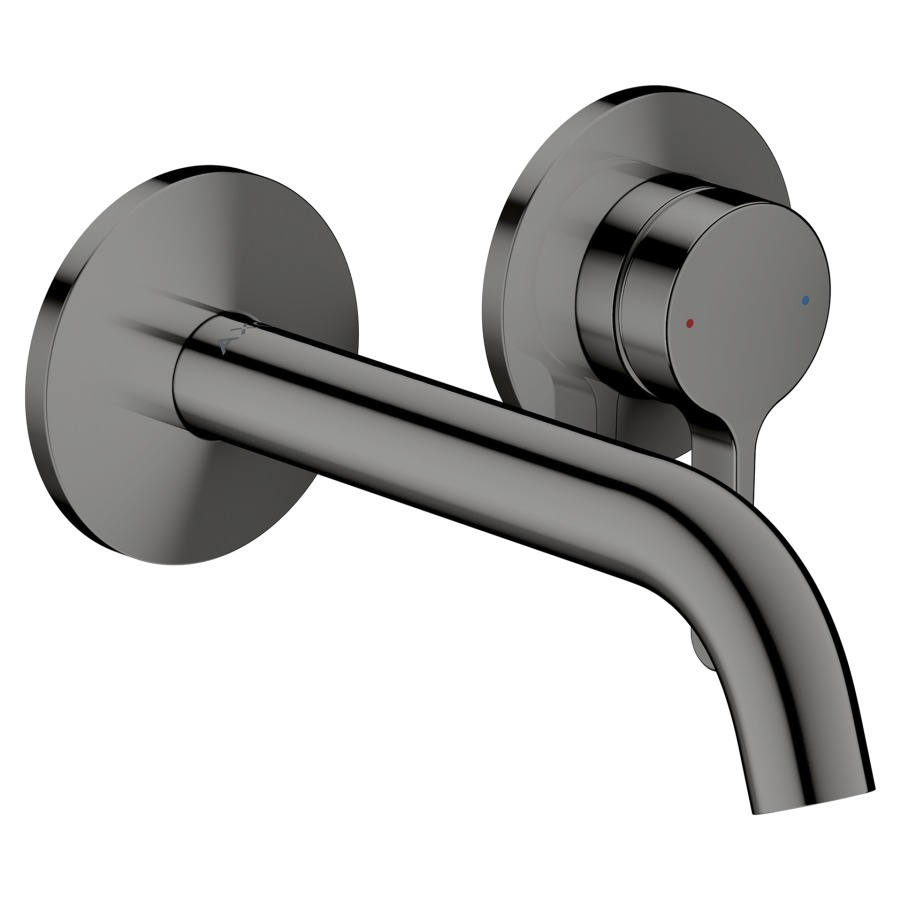 Wand-Zweilochmischer ONE UP
Ausladung 160 mm, Auslauf fest
mit unverschliessbarer Ablaufgarnitur
Durchflussmenge 5 (L/min)
mit Hebelgriff
Griff links oder rechts positionierbar
ohne Einbaukörper 757055