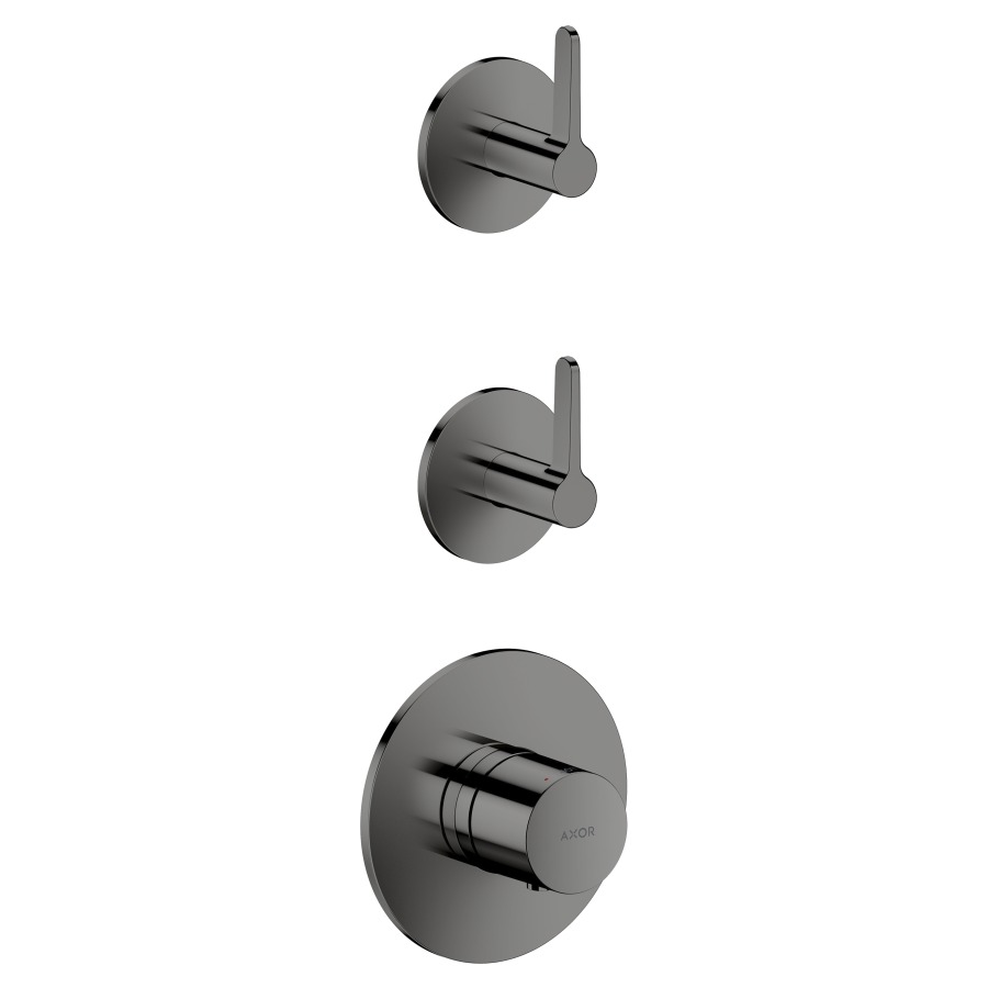 Thermostat ONE UP
module thermostat pour 2&nbsp;raccordements
montage horizontale ou
verticale, avec poignées à levier
sans corps à encastrer 104489