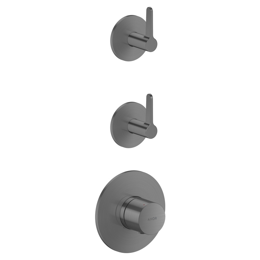 Thermostat ONE UP
module thermostat pour 2&nbsp;raccordements
montage horizontale ou
verticale, avec poignées à levier
sans corps à encastrer 104489