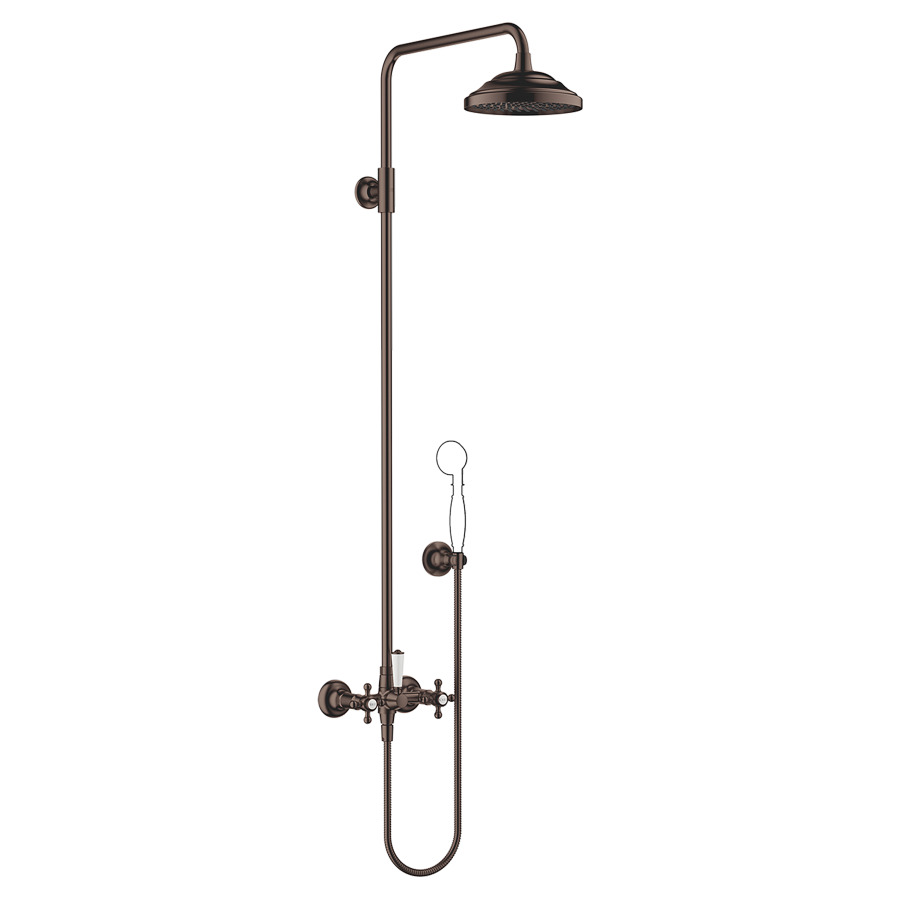 Système de douche MADISON
118 cm, 1/2", E 135-165  mm
mélangeur de douche, inverseur
rotatif barre de douche/
douchette à main, pomme de
douche arrosoir D 200 mm
S 420 mm, tuyau de douche
125 cm, sans douche à main
débit 14 (L/min)
groupe acoustique&nbsp;I