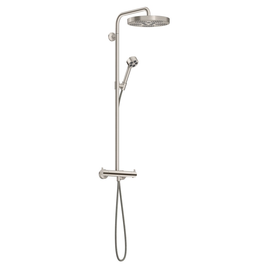 Duschsystem ONE
mit Thermostat
Kopfbrause D 28 cm
PowderRain/Rain
Handbrause PowderRain
Brauseschlauch, Brausehalter
Gleitstange, 2 Verbraucher
Durchflussmenge 13.2 (L/min)