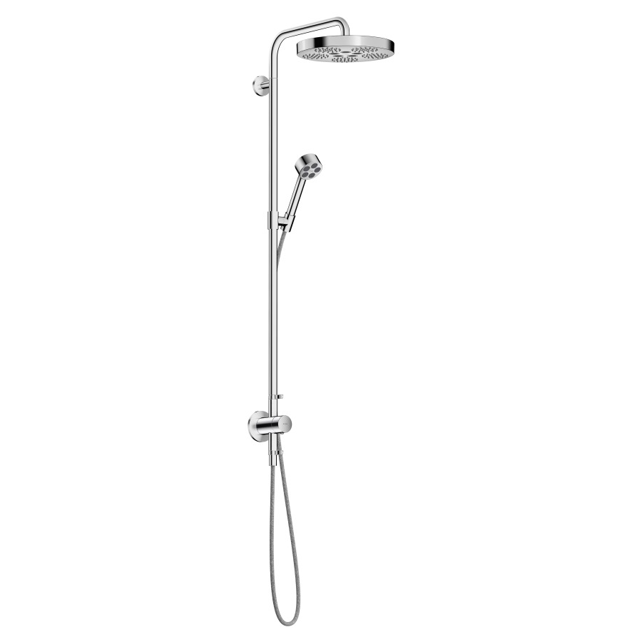 Duschsystem ONE UP
mit Thermostat 
Kopfbrause D 28 cm EcoSmart
PowderRain/Rain
Handbrause PowderRain
Brauseschlauch, Brausehalter
Gleitstange, 2 Verbraucher
Durchflussmenge 8 (L/min)
ohne Einbaukörper 757013