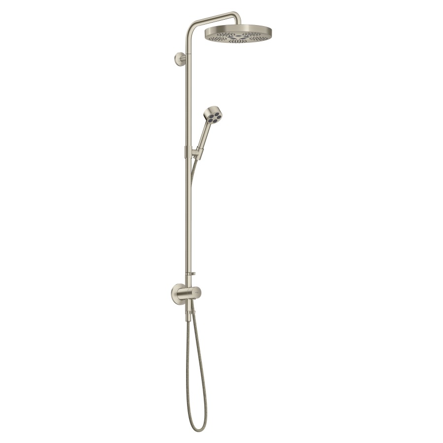 Duschsystem ONE UP
mit Thermostat 
Kopfbrause D 28 cm EcoSmart
PowderRain/Rain
Handbrause PowderRain
Brauseschlauch, Brausehalter
Gleitstange, 2 Verbraucher
Durchflussmenge 8 (L/min)
ohne Einbaukörper 757013