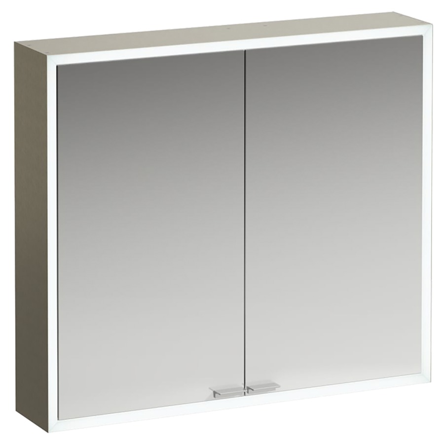 Armoire de toilette ILON
80 x 70 x 16 cm
Acier inoxydable brossé
2&nbsp;portes à double miroir
6 tablettes en verre
2&nbsp;prises, 2 ports USB
éclairage LED circulaire
dimmable, 2700-6500 Kelvin
29.14+2.8 Watt, IP44