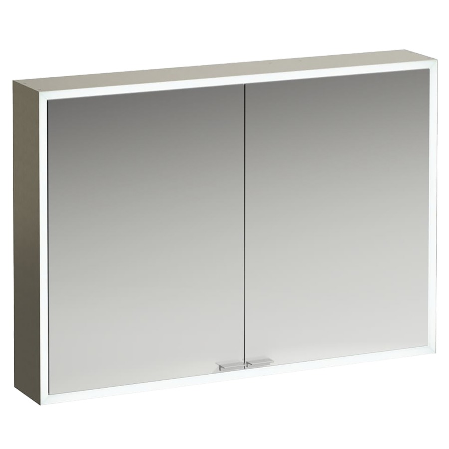 Armoire de toilette ILON
100 x 70 x 16 cm
Acier inoxydable brossé
2&nbsp;portes à double miroir
6 tablettes en verre
2&nbsp;prises, 2 ports USB
éclairage LED circulaire
dimmable, 2700-6500 Kelvin
33.14+5.8 Watt, IP44