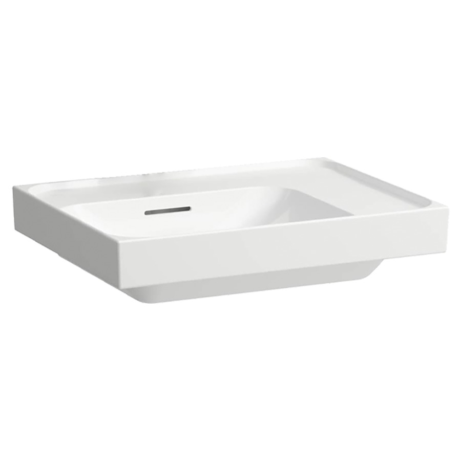 Aufsatzwaschtisch MEDA
60 x 16 x 46 cm
Keramik, Unterseite geschliffen
Wandmontage, Becken links
mit Armaturenbank
ohne Überlauf