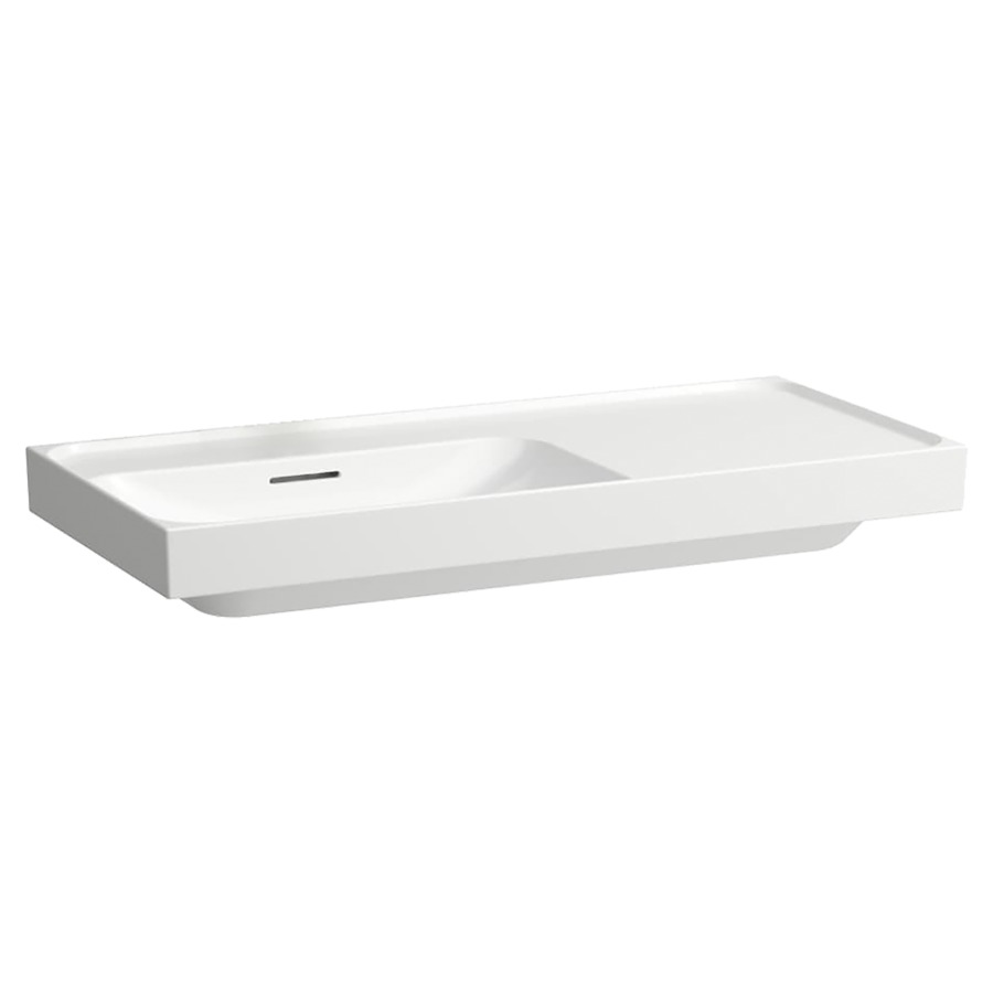Waschtisch MEDA
100 x 8 x 46 cm
Keramik
Wandmontage, Becken links
mit Armaturenbank
mit Überlauf