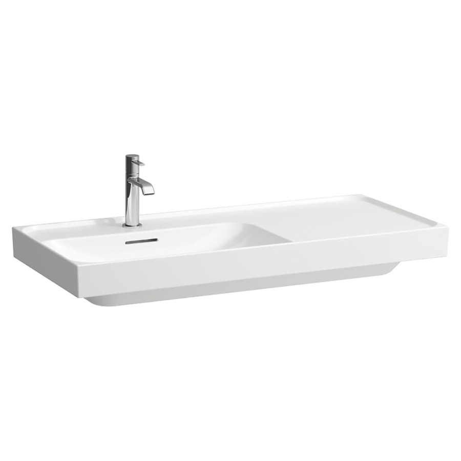 Waschtisch MEDA
100 x 8 x 46 cm
Keramik
Wandmontage, Becken links
mit Armaturenbank
ohne Überlauf