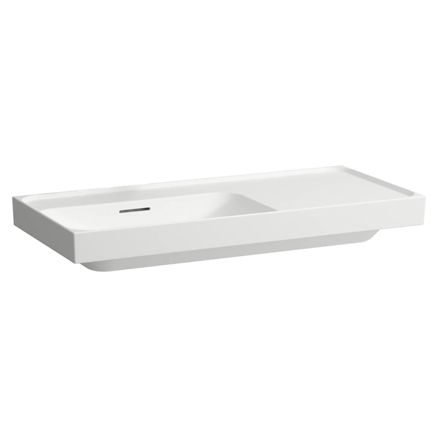 Waschtisch MEDA
100 x 8 x 46 cm
Keramik
Wandmontage, Becken links
mit Armaturenbank
ohne Überlauf