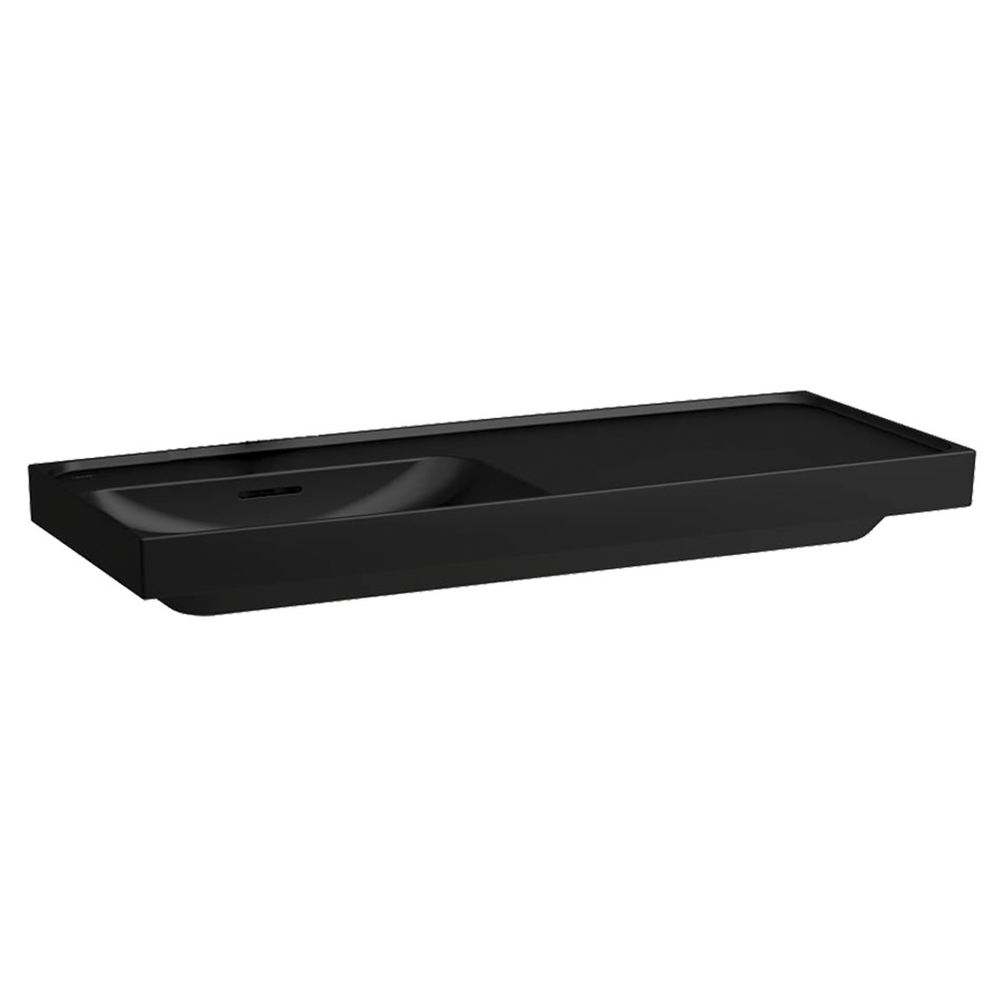 Waschtisch MEDA
120 x 8 x 46 cm
Keramik
Wandmontage, Becken links
mit Armaturenbank
mit Überlauf