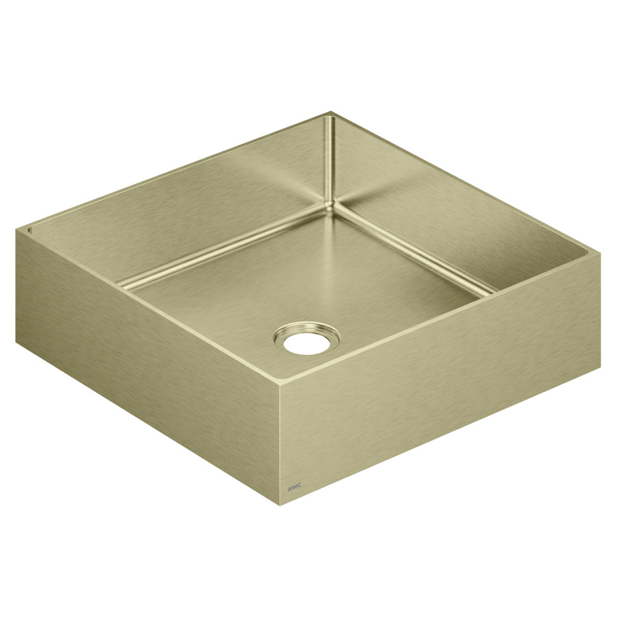 Aufsatzwaschtisch KWC DESIGN
40 x 11 x 40 cm, Edelstahl gebürstet
freistehend, quadratisch, ohne Überlauf
ohne Armaturenbank