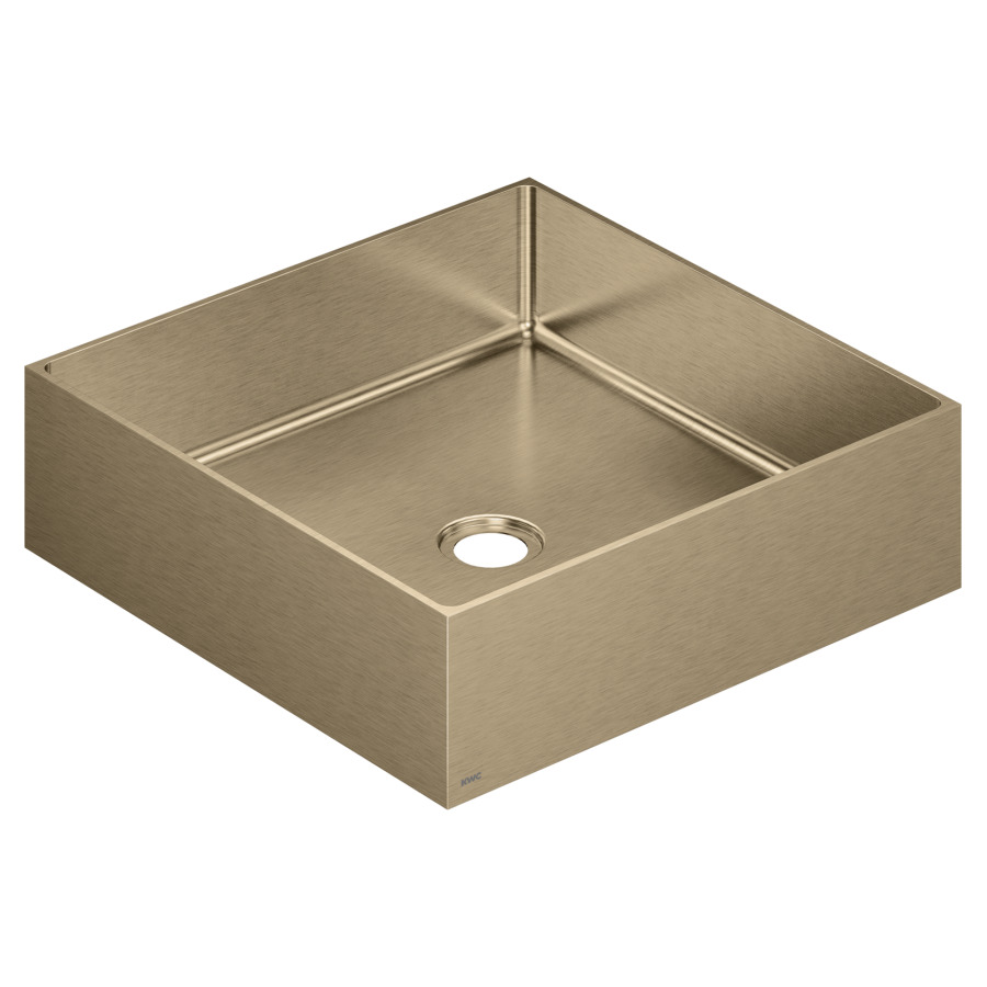 Aufsatzwaschtisch KWC DESIGN
40 x 11 x 40 cm, Edelstahl gebürstet
freistehend, quadratisch, ohne Überlauf
ohne Armaturenbank