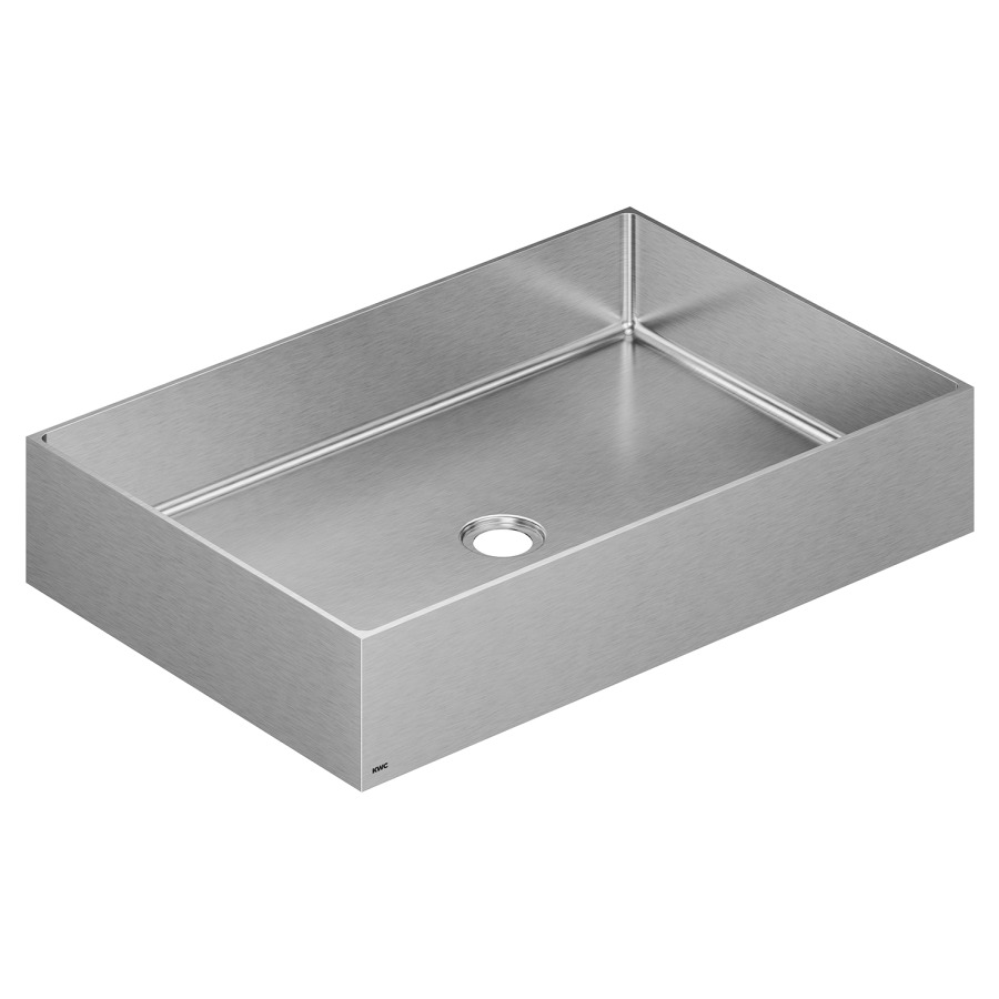 Aufsatzwaschtisch KWC DESIGN
60 x 11 x 40 cm, Edelstahl gebürstet
freistehend, rechteckig, ohne Überlauf
ohne Armaturenbank