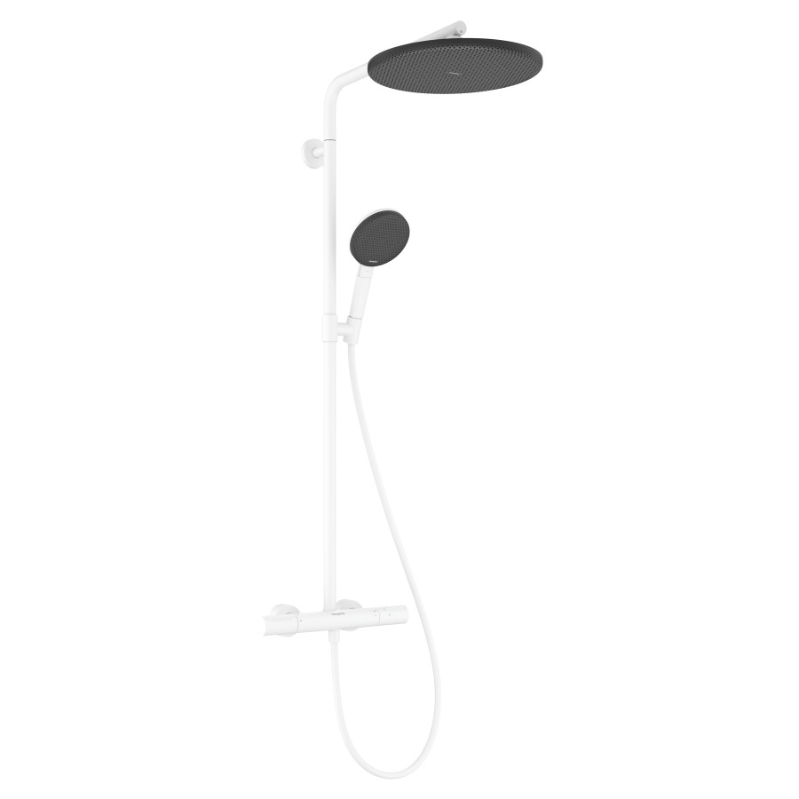 Système de douche Raindance Alive S Puro
EcoSmart, avec élément Ecostat
douche de tête 1jet, Raindance Alive S
D 30 cm, RainAir
douche à main RainAir/PowderRain/jet de massage
tuyau de douche, support de douche
glissière, 2&nbsp;raccordements
débit 8 (L/min)