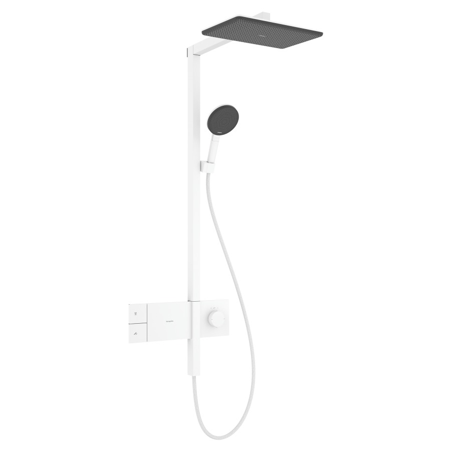 Système de douche Raindance Alive Q
EcoSmart
avec thermostat ShowerSelect Comfort
douche de tête 1jet, Raindance Alive Q
34 x 21 cm, RainAir
douche à main RainAir/PowderRain/jet de massage
tuyau de douche, support de douche
glissière, 2&nbsp;raccordements
débit 7 (L/min)