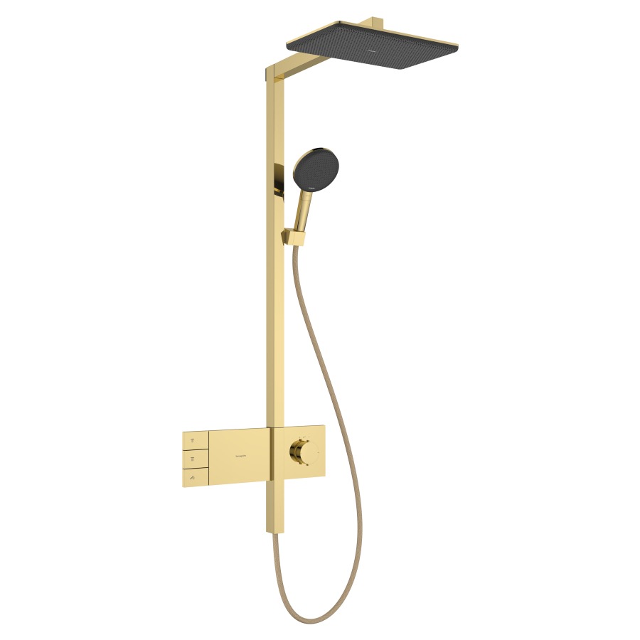 Système de douche Raindance Alive Q
EcoSmart
avec thermostat ShowerSelect Comfort
douche de tête 2jet, Raindance Alive Q
34 x 21 cm, RainAir/PowderRain
douche à main RainAir/PowderRain/jet de massage
tuyau de douche, support de douche
glissière, 2&nbsp;raccordements
débit 8 (L/min)