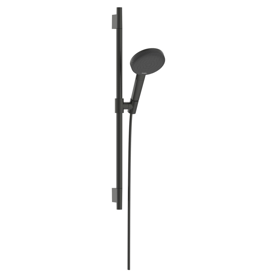 Brausegarnitur Raindance Alive Select S
D 12.5 cm, EcoSmart
3jet, RainAir/PowderRain/Massagestrahl
QuickClean, mit Brauseschlauch
Designflex 160 cm und 
Duschengleitstange Unica S Puro 65 cm
Durchflussmenge 7.1 (L/min)