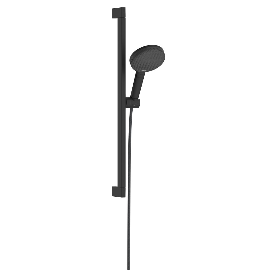 Brausegarnitur Raindance Alive Select S
D 12.5 cm, EcoSmart
3jet, RainAir/PowderRain/Massagestrahl
QuickClean, mit Brauseschlauch
Designflex 160 cm, Duschengleitstange 
Unica S Puro 65 cm und Easy Slide Brausehalter
Durchflussmenge 7.1 (L/min)