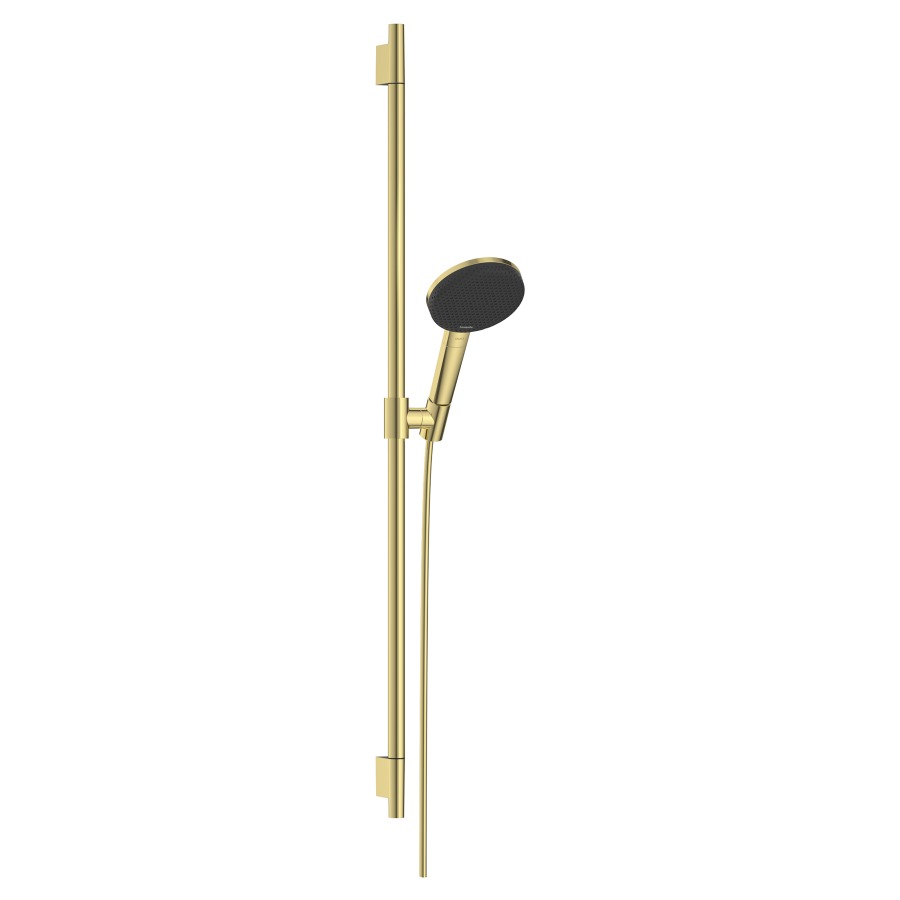 Brausegarnitur Raindance Alive Select S
D 12.5 cm, EcoSmart
3jet, RainAir/PowderRain/Massagestrahl
QuickClean, mit Brauseschlauch
Designflex 160 cm und 
Duschengleitstange Unica S Puro 90 cm
Durchflussmenge 7.1 (L/min)