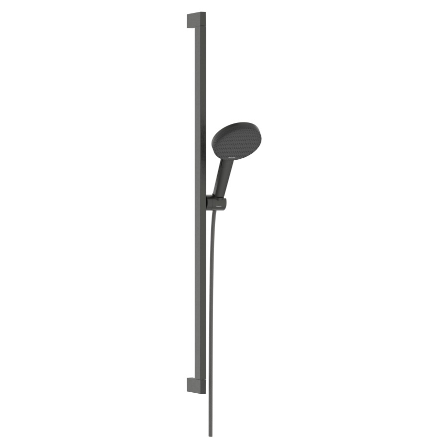 Brausegarnitur Raindance Alive Select S
D 12.5 cm, EcoSmart
3jet, RainAir/PowderRain/Massagestrahl
QuickClean, mit Brauseschlauch
Designflex 160 cm, Duschengleitstange 
Unica S Puro 90 cm und Easy Slide Brausehalter
Durchflussmenge 7.1 (L/min)