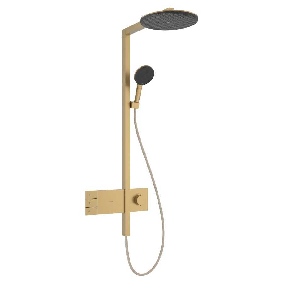 Système de douche Raindance Alive S
EcoSmart
avec thermostat ShowerSelect Comfort E
douche de tête 2jet, Raindance Alive S
D 30 cm, RainAir/PowderRain
douche à main RainAir/PowderRain/jet de massage
tuyau de douche, support de douche
glissière, 2&nbsp;raccordements
débit 7.7 (L/min)