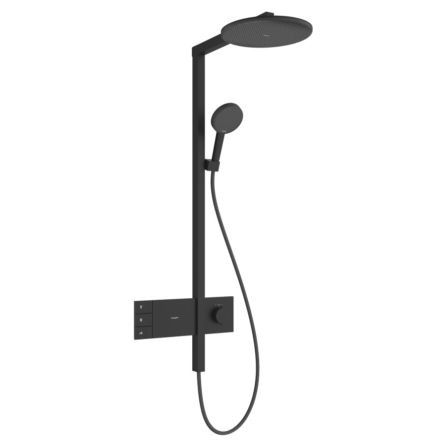 Système de douche Raindance Alive S
EcoSmart
avec thermostat ShowerSelect Comfort E
douche de tête 2jet, Raindance Alive S
D 30 cm, RainAir/PowderRain
douche à main RainAir/PowderRain/jet de massage
tuyau de douche, support de douche
glissière, 2&nbsp;raccordements
débit 7.7 (L/min)