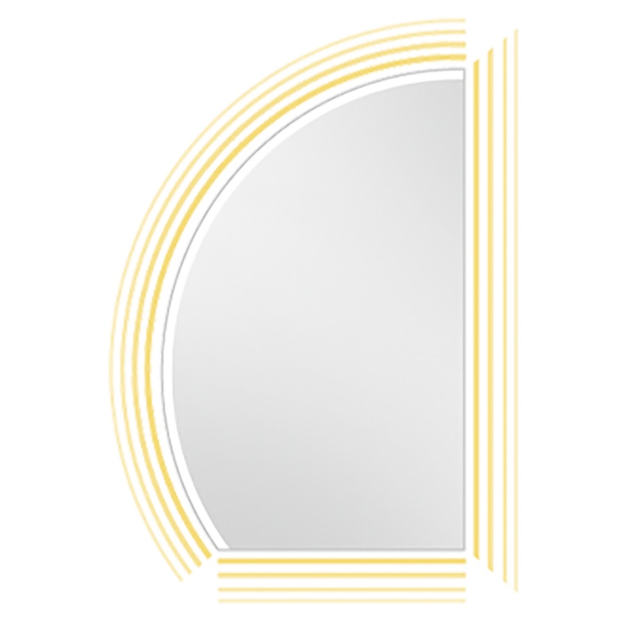 Miroir lumineux Ernesto LED
forme de voile, 70 x 110 x 2.5 cm
éclairage LED indirect, circulaire
sortie de lumière satinée
dans l'arrondi/voile
60 Watt, 4000 Kelvin
(également disponible
en 3000 Kelvin sur demande)
avec matériel de fixation
Classe d’énergie G, IP44