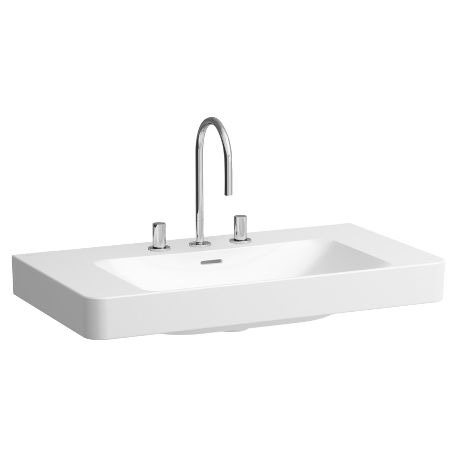 Lavabo à poser Pro X
85 x 9 x 46.5 cm
Céramique, partie inférieure polie
montage mural
avec trop-plein