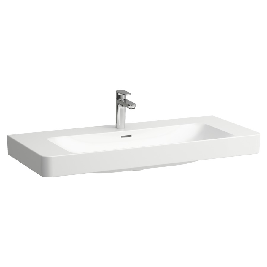 Lavabo Pro X
105 x 9 x 46.5 cm
Céramique, montage mural
lavabo au milieu
tablette à droite et à gauche
avec trop-plein