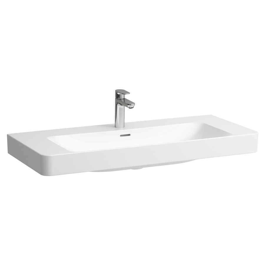 Lavabo à poser Pro X
105 x 9 x 46.5 cm
Céramique, montage mural
lavabo au milieu
tablette à droite et à gauche
avec trop-plein
