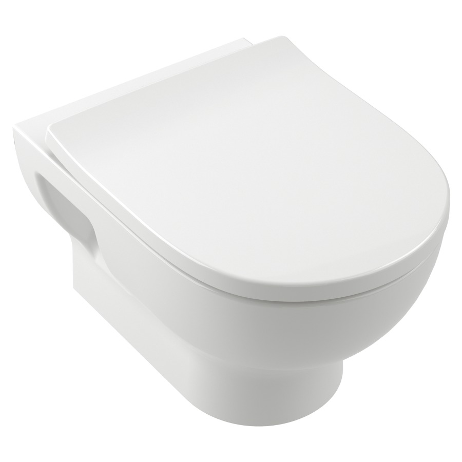 Set cuvette murale O.NOVO UP
se compose de:
cuvette murale 105606
siège de WC O.Novo 105625