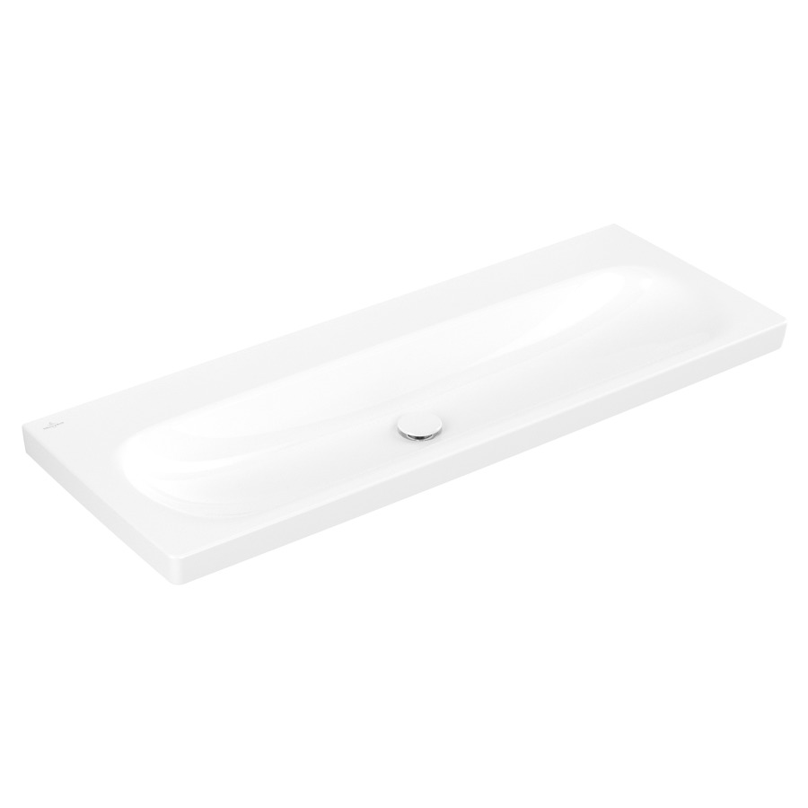 Lavabo Skyla
120 x 16 x 46 cm
TitanCeram, rectangulaire
sans trop-plein