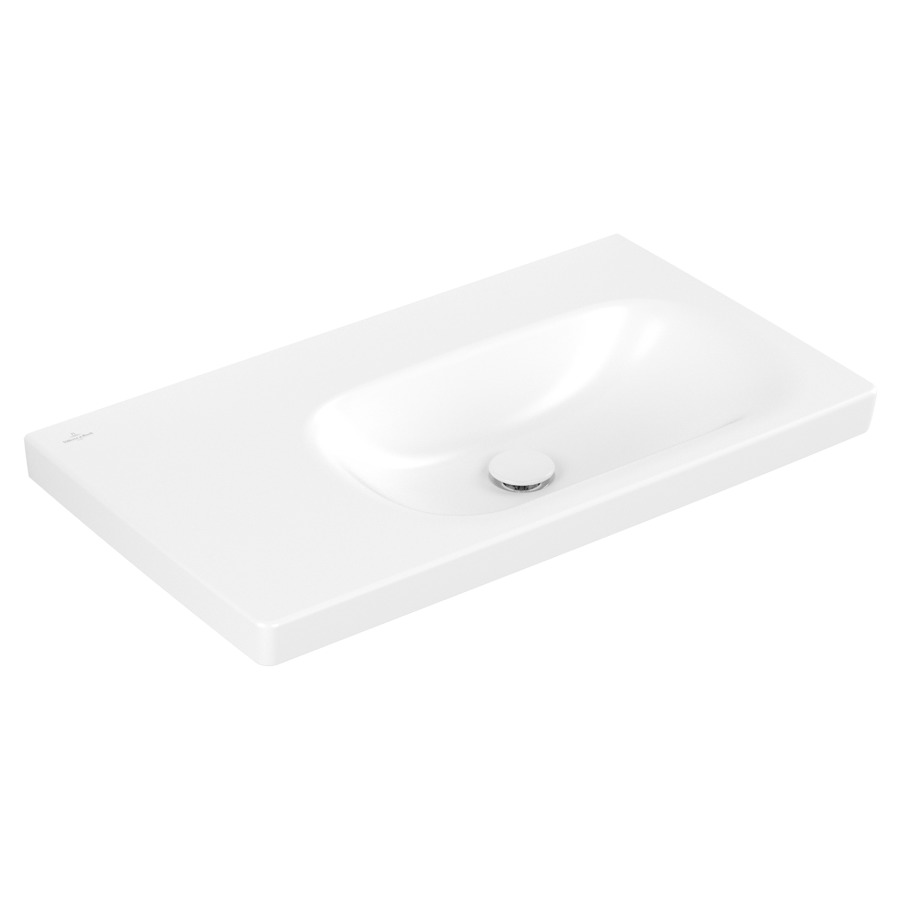 Lavabo Skyla
80 x 16 x 46 cm
TitanCeram, rectangulaire
lavabo à droite
sans trop-plein