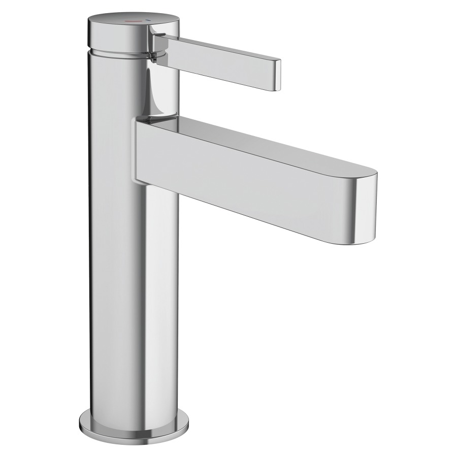 Waschtischmischer FINORIS 100
CoolStart
Ausladung 139 mm, Auslauf fest
mit Exzenterventil
flexible Anschlussschläuche 3/8"
Durchflussmenge 5 (L/min)