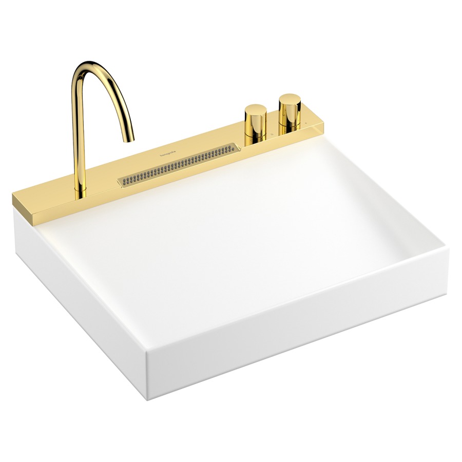 AquaUnit Avalegra
58 x 10 x 47.5 cm, Solid Surface
se compose de lavabo, sans trop-plein
et mélangeur de lavabo avec 
goulot orientable, saillie 185 mm
pour 2 raccordements maximum
adapté à élément inférieur
Xevolos et Xilesa