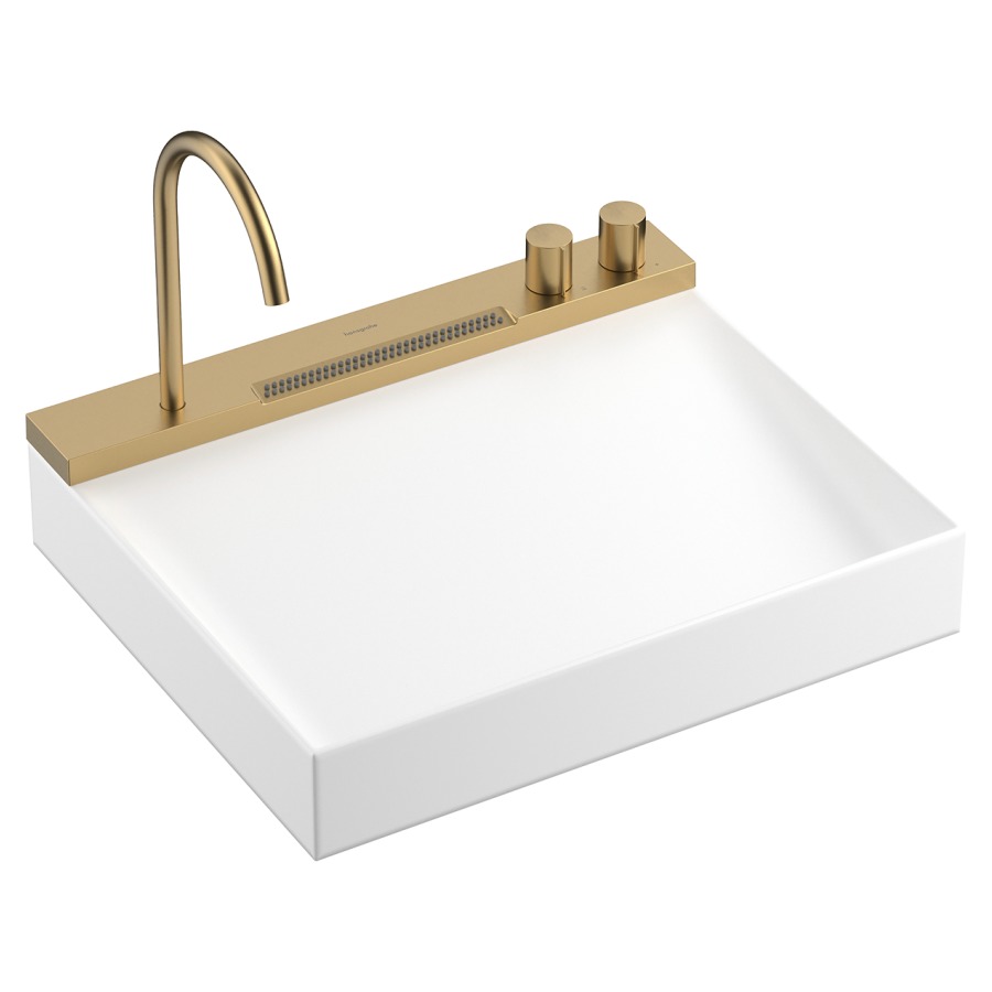 AquaUnit Avalegra
58 x 10 x 47.5 cm, Solid Surface
se compose de lavabo, sans trop-plein
et mélangeur de lavabo avec 
goulot orientable, saillie 185 mm
pour 2 raccordements maximum
adapté à élément inférieur
Xevolos et Xilesa