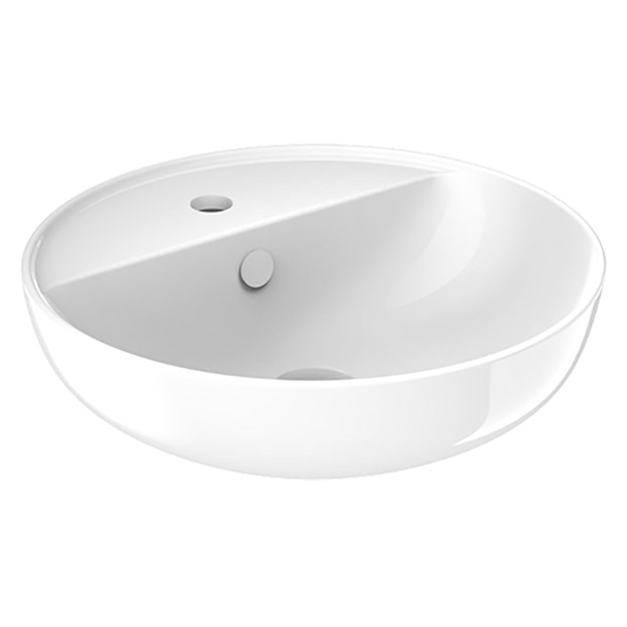 Lavabo à poser AXENT.ONE C
D 45 cm, H 16.2 cm, Céramique
pose libre, ronde
avec trop-plein
avec tablette de robinetterie
avec matériel de fixation