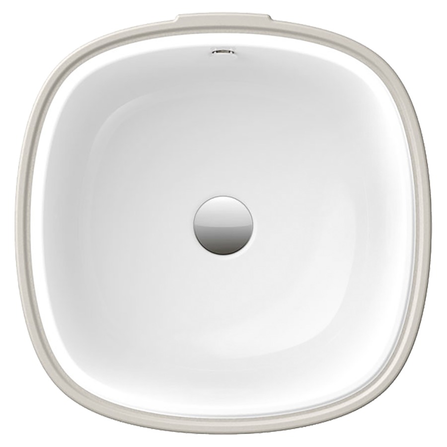 Lavabo à encastrer AXENT.ONE C
43 x 20 x 43 cm, Céramique
encastrement par dessous, carrée doux
avec trop-plein
avec matériel de fixation