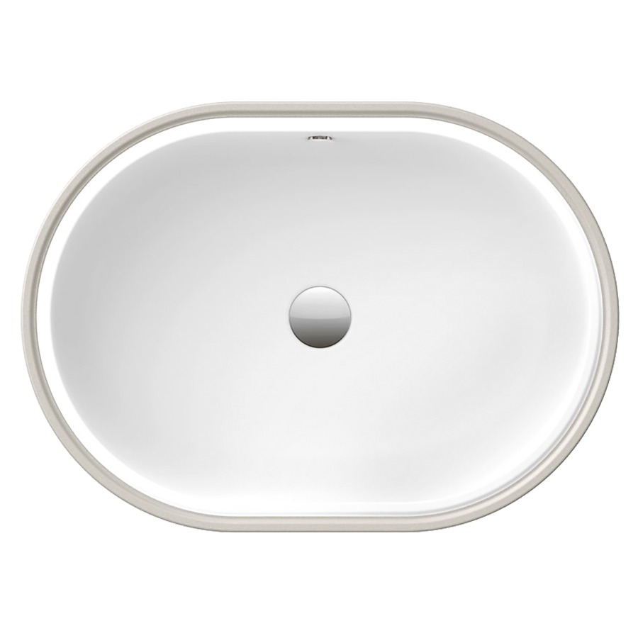 Lavabo à encastrer AXENT.ONE C
59 x 20 x 42.5 cm, Céramique
encastrement par dessous, ovale
avec trop-plein
avec matériel de fixation