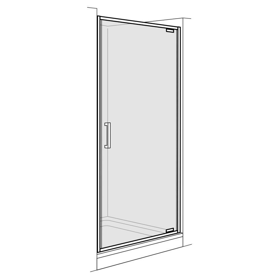 Porte tournante Optima 6 Pivot niche
88- 90.5 cm, H 200 cm
butée à droite
