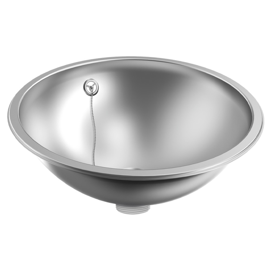 Lavabo à encastrer Rondo RDH/X420
D 45.5, H 16.2 cm
Acier nickel-chrome, ronde
avec garniture d’écoulement et de trop-plein
avec trop-plein, avec matériel de fixation