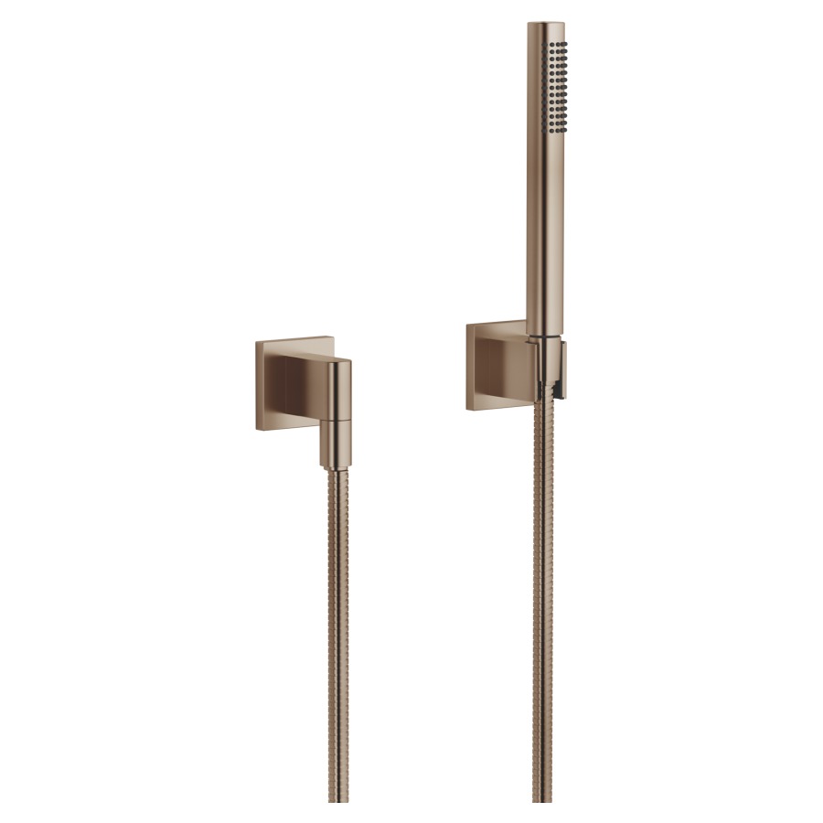 Garniture de douche  DORNBRACHT
avec rosaces individuelles 60 x 60 mm
douche à main Compact Rain
débit 15 (L/min)
avec système anti-calcaire
tuyau de douche métallique 125 cm